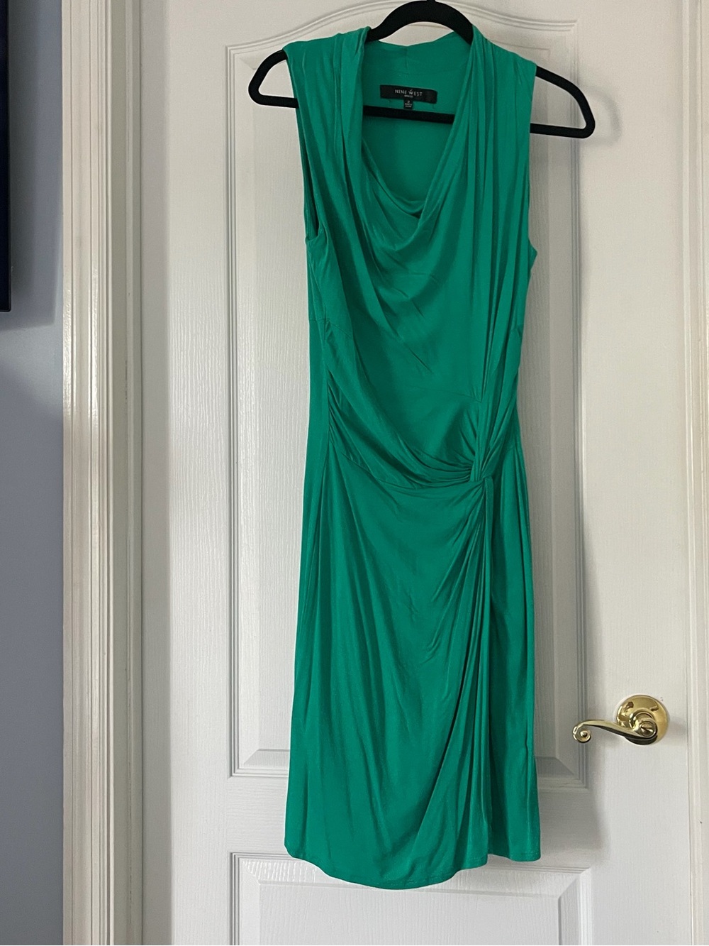 Nine West Green Sleeveless Draped Dress